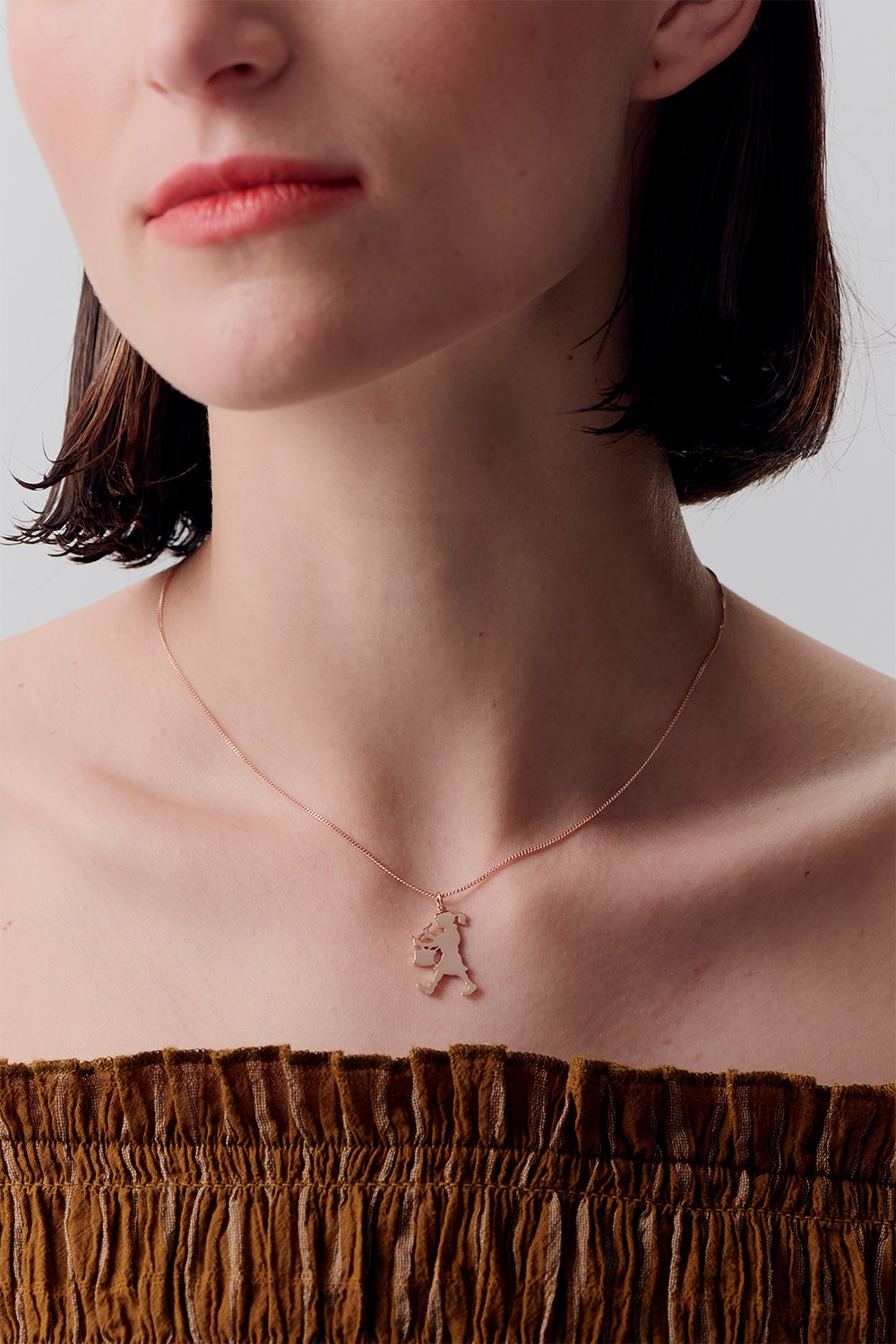 Drummer Girl Necklace Gold