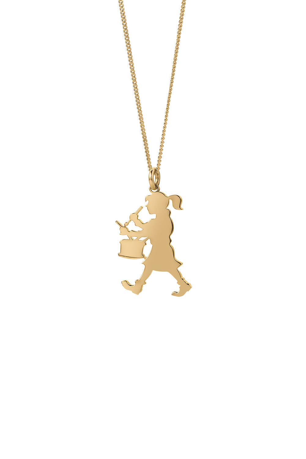 Drummer Girl Necklace Gold