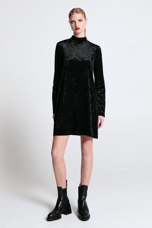 Electric Velvet Dress Black