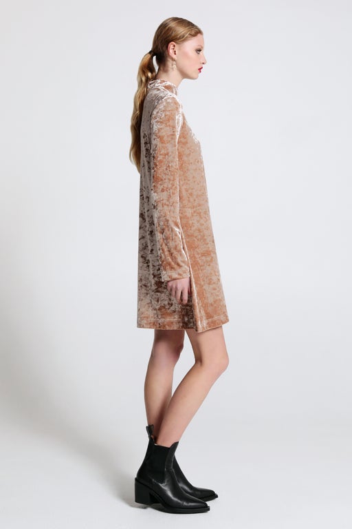 Electric Velvet Dress Champagne
