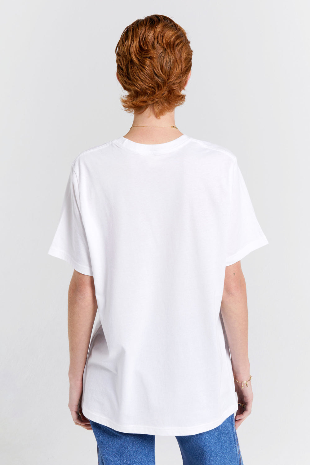 Embroidered Runaway Girl Classic Organic Cotton T-Shirt White