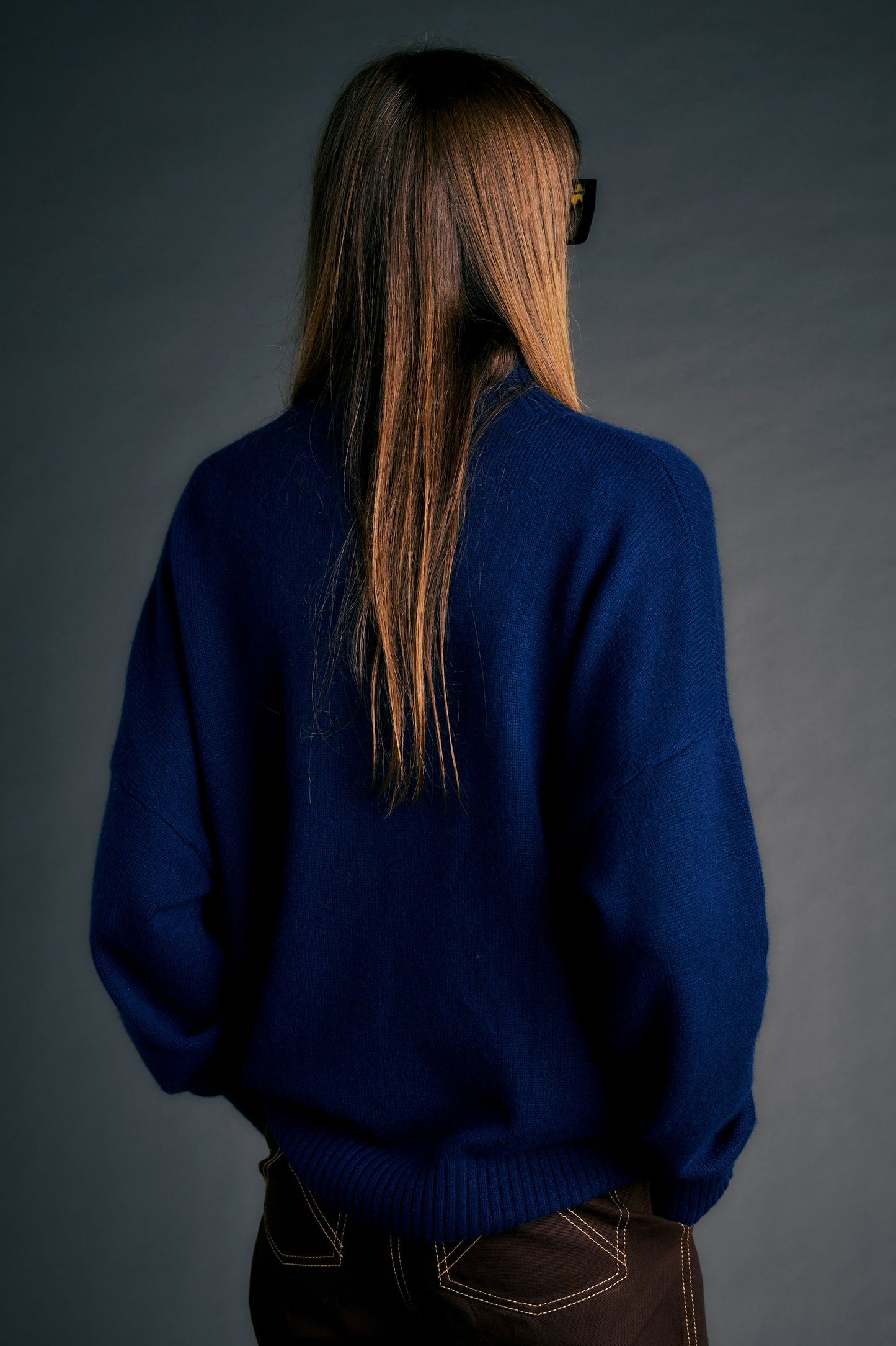 Carmen Oversized Turtleneck Sweater Navy