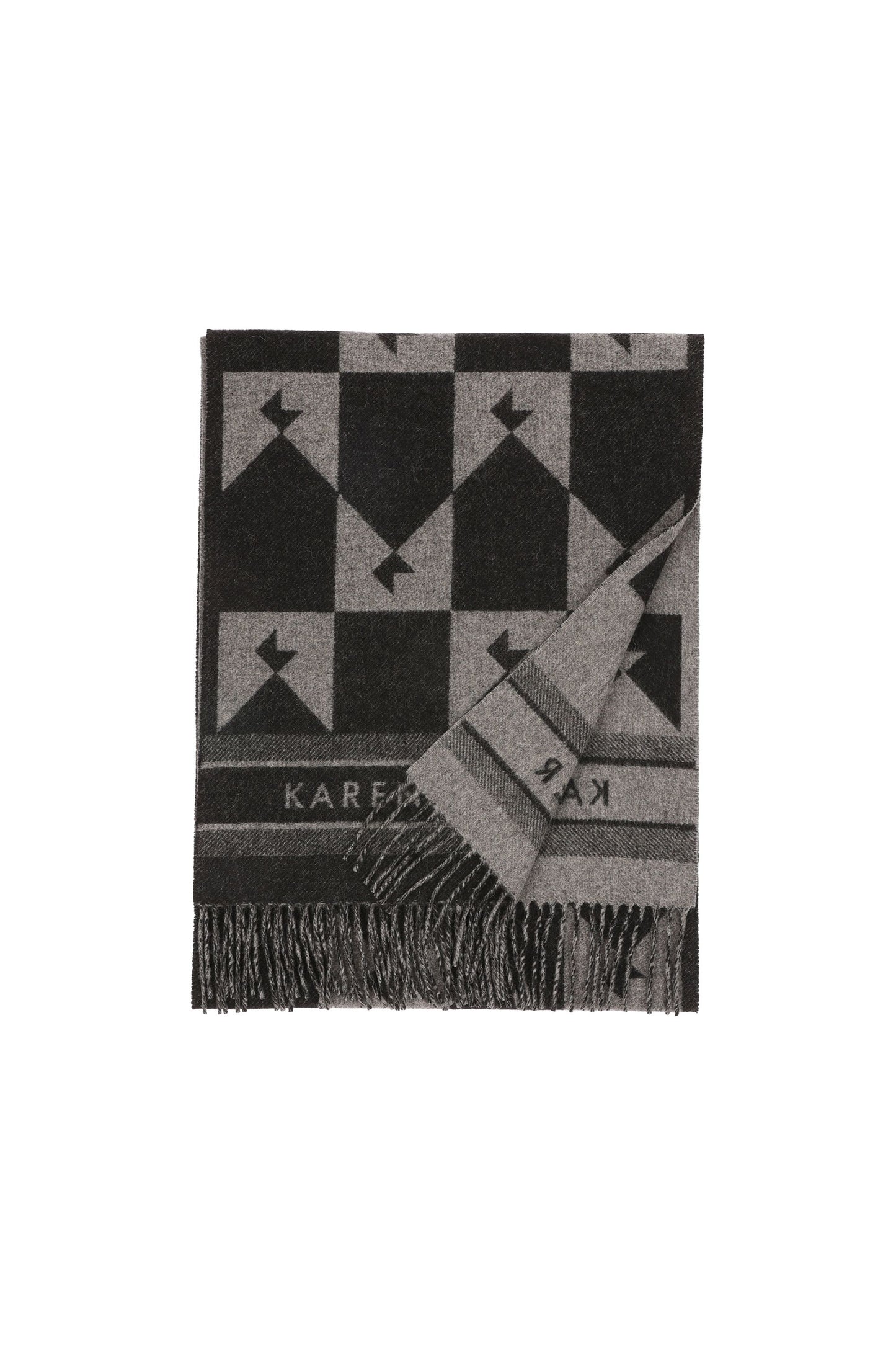 Monogram Jacquard Scarf Black/Grey