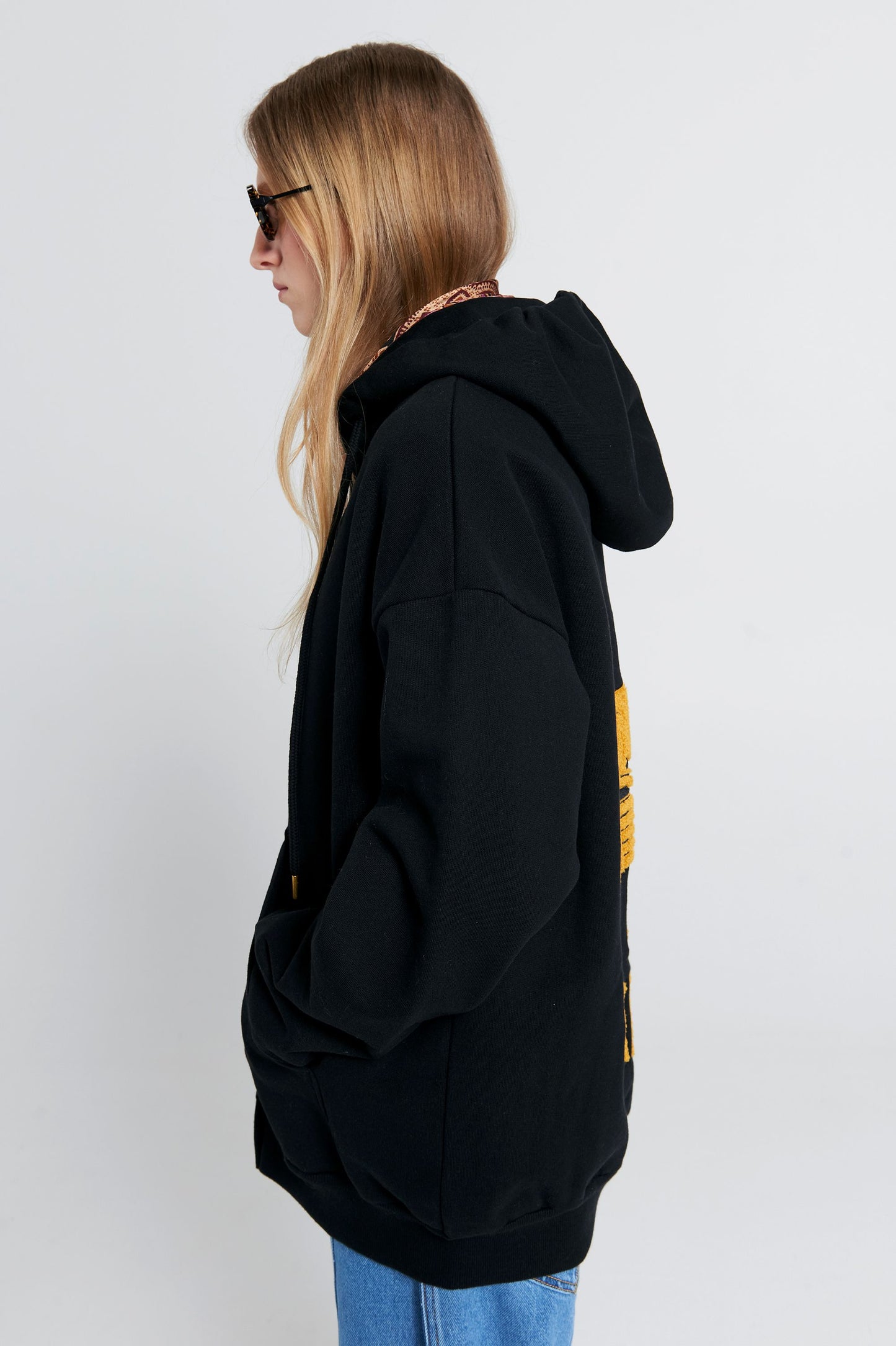 Runaway Unicorn Oversized Hoodie Black/Gold