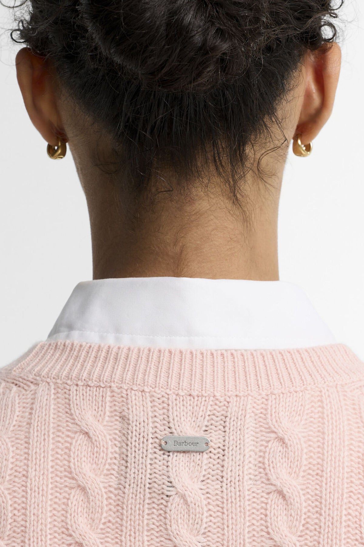 Ashdown Cable Knitted Jumper Pink Blush