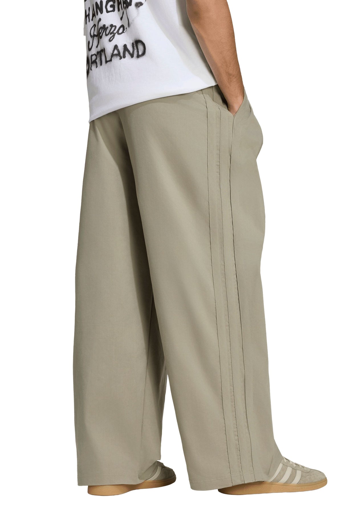 Triple Pleated Pants Silver Pebble