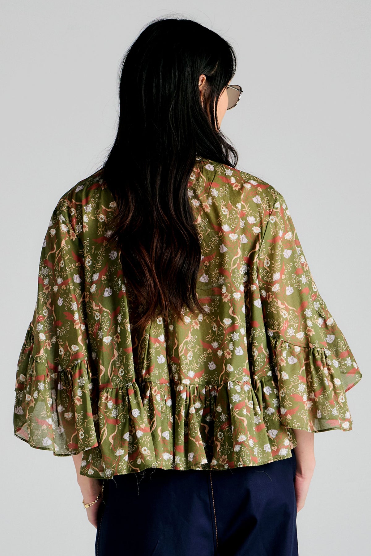 Fleur Blouse Olive Multi