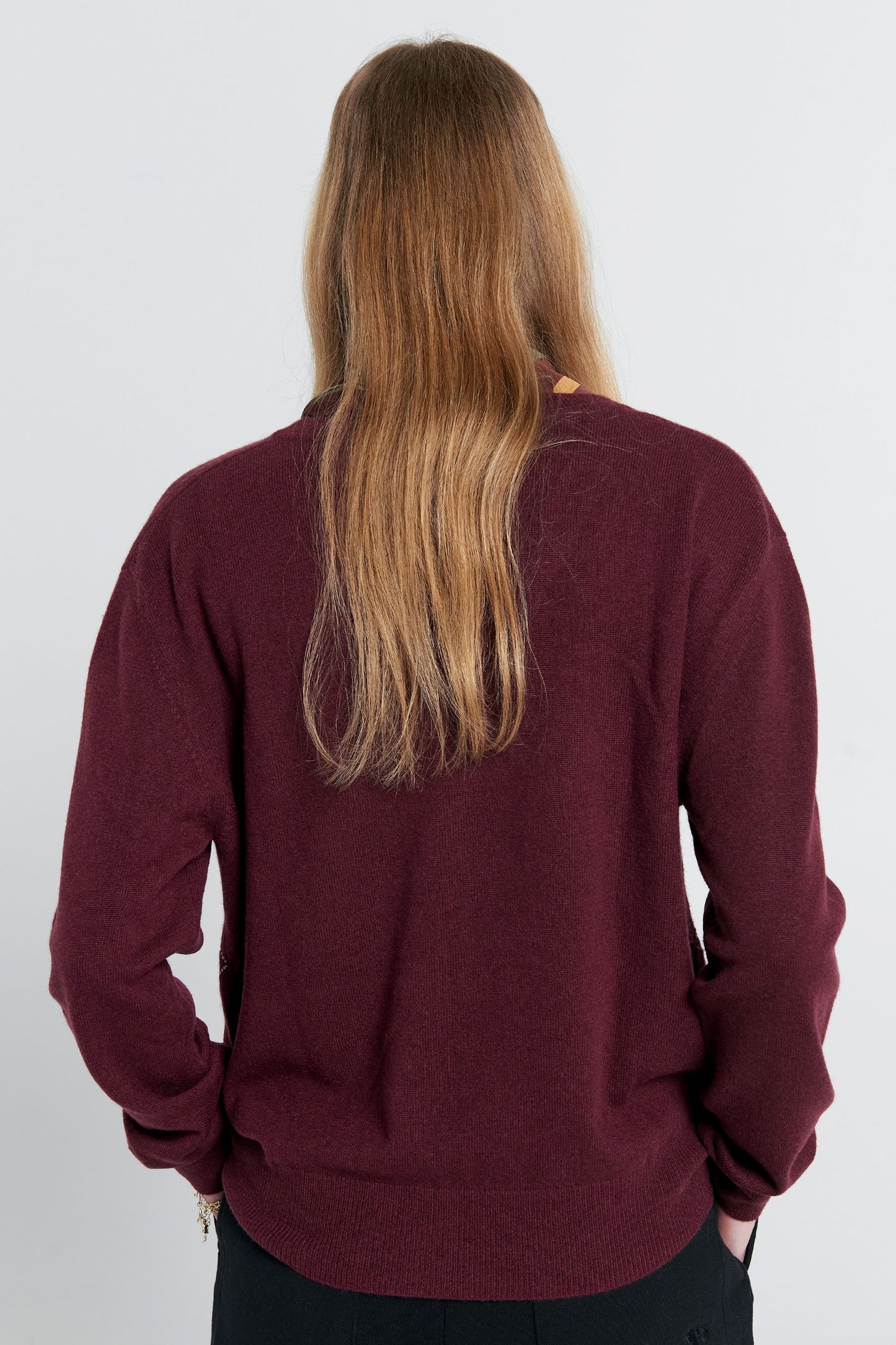 Club Argyle Sweater Burgundy