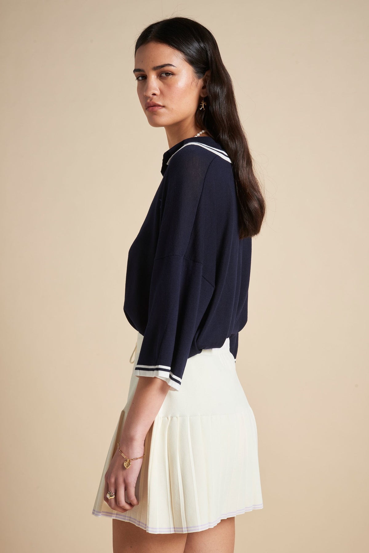 Runaway Knit Skirt Cream