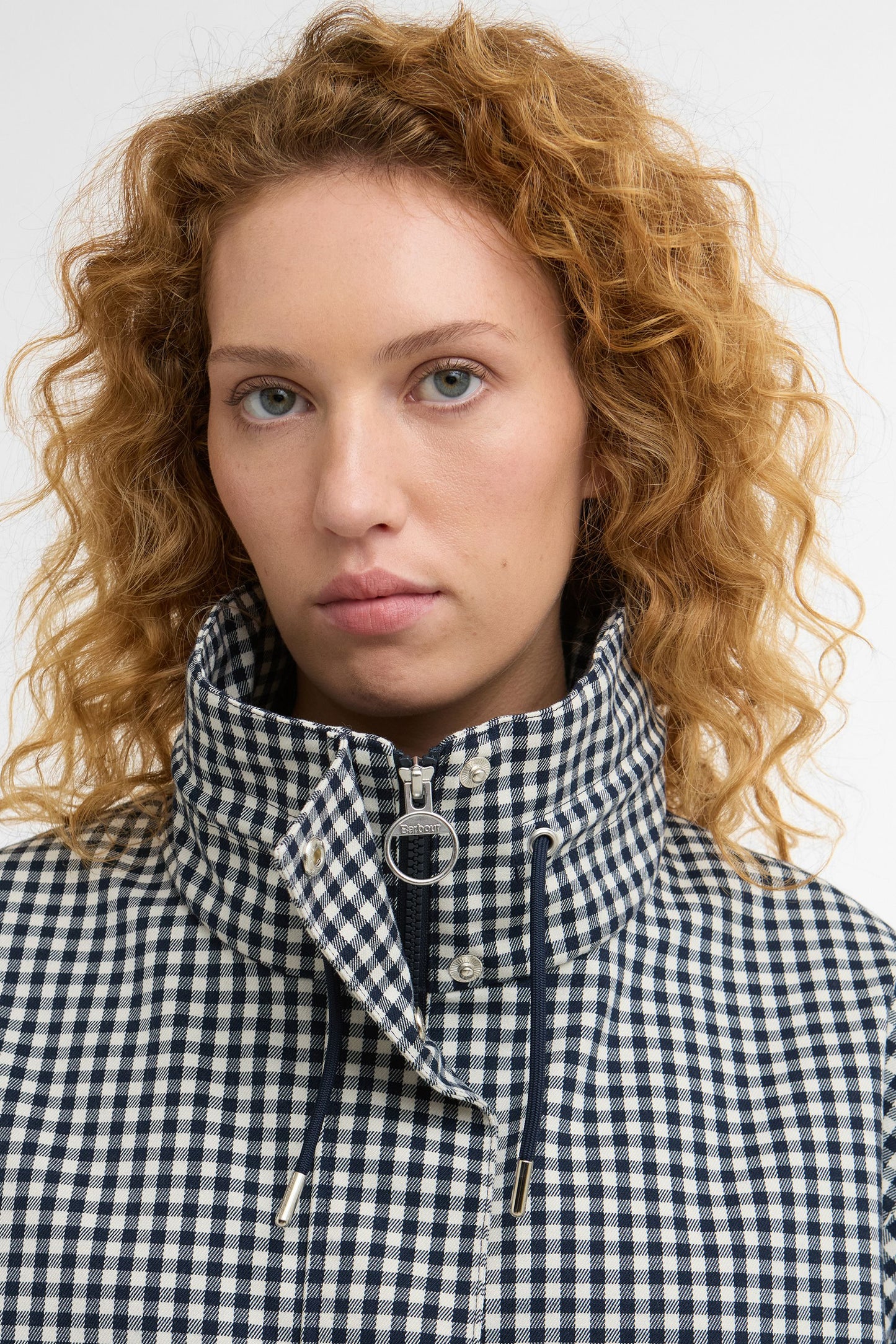 Bronwyn Check Showerproof Jacket Navy Gingham