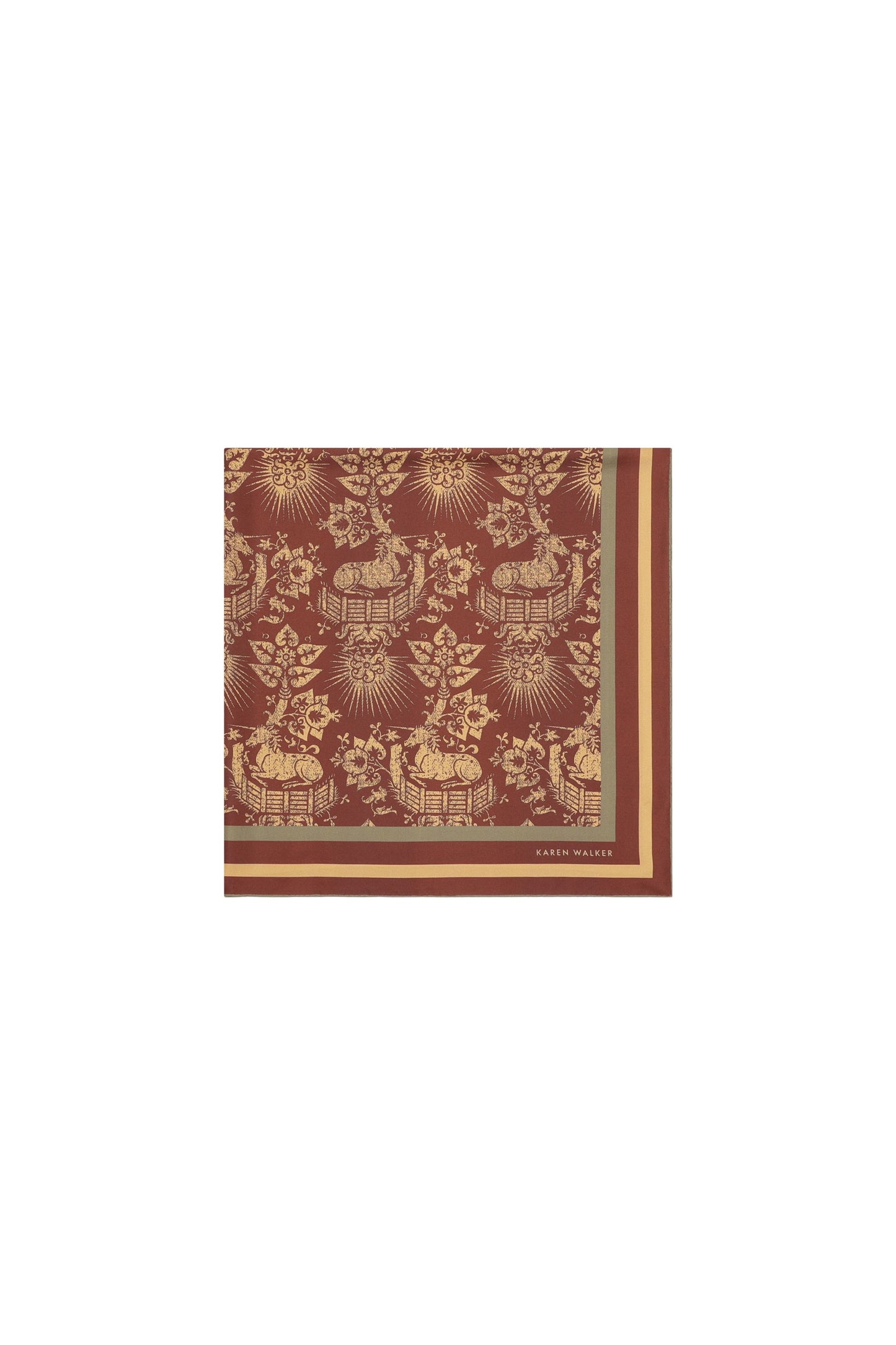 Unicorn Classic Silk Scarf Chocolate Multi