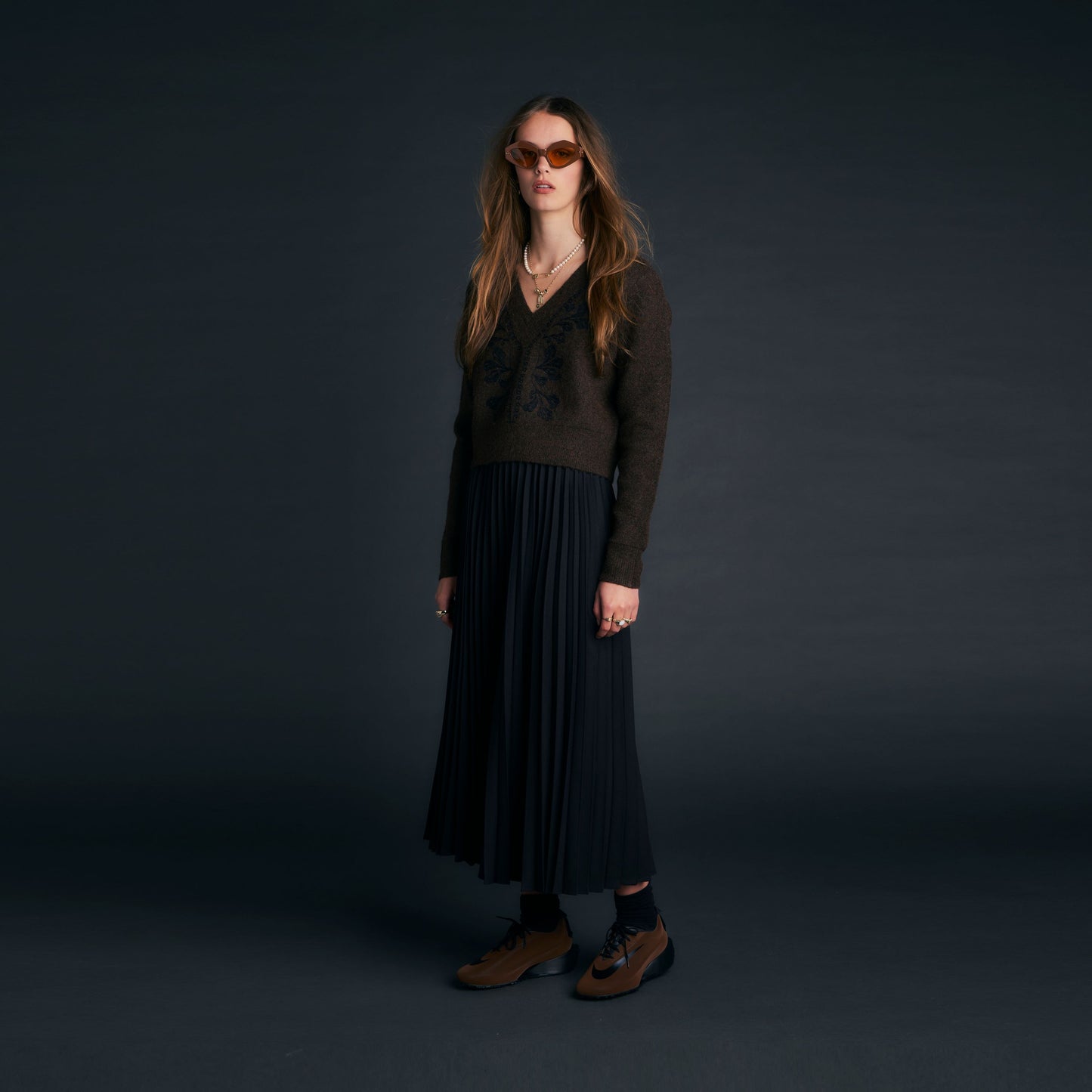 Sunray Pleated Skirt Black
