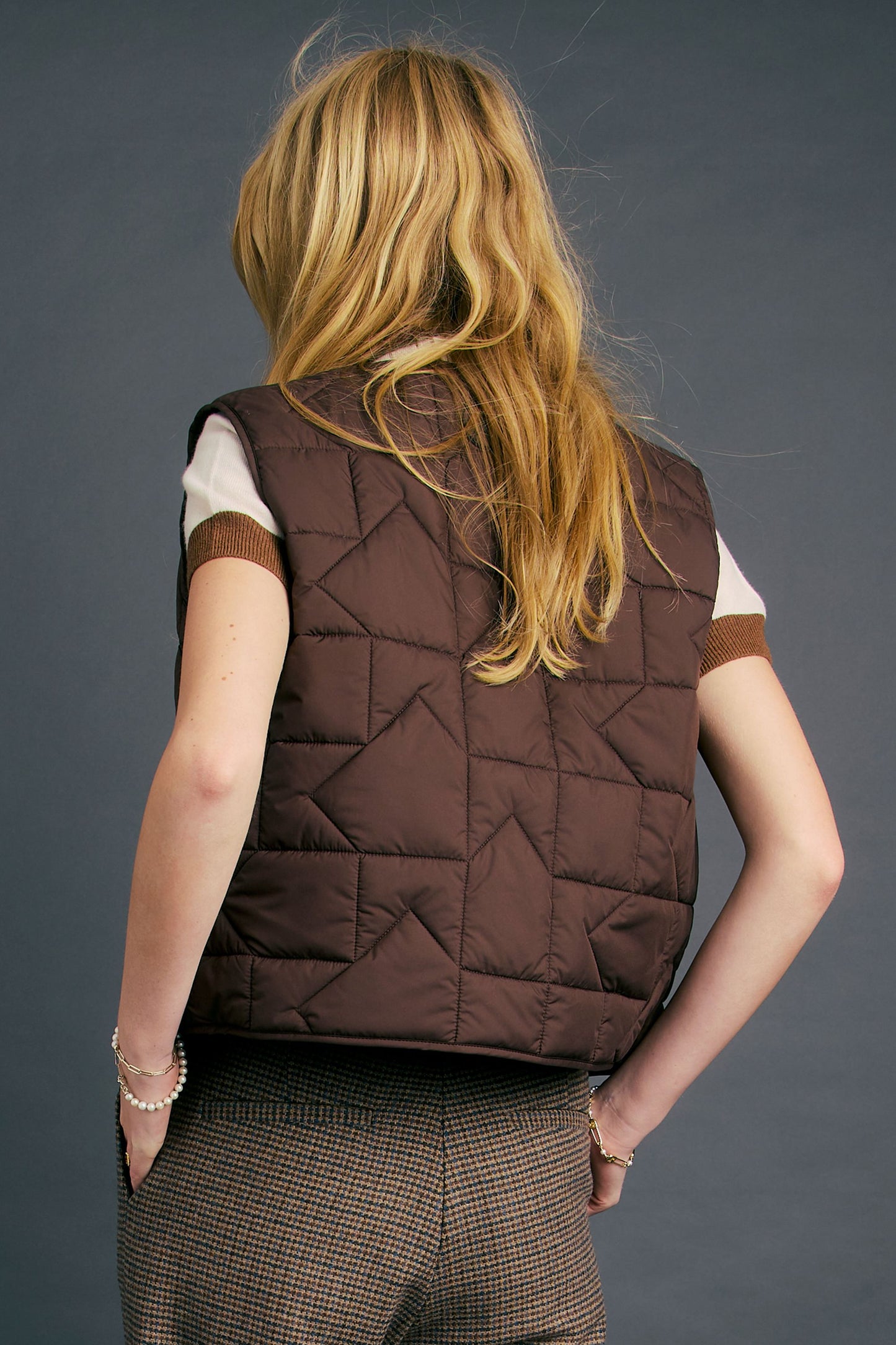 Quilted Drift Vest Chocolate
