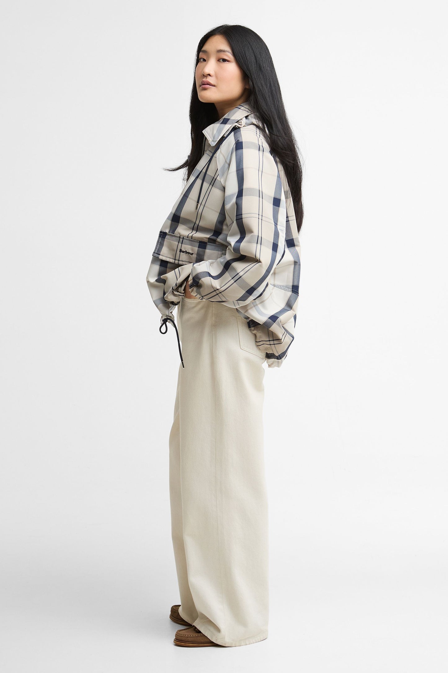 Ballina Check Showerproof Jacket Dress Navy Tartan