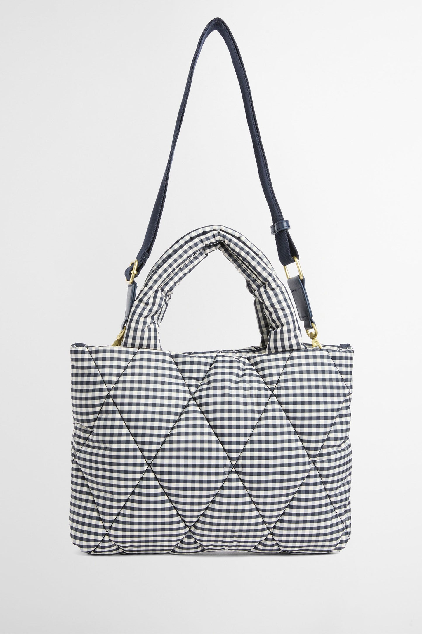 Riah Mini Quilted Tote Bag Gingham Check