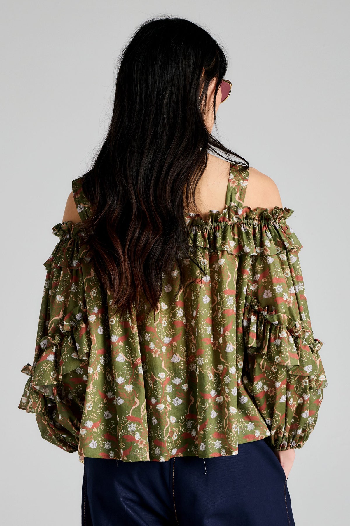 Leah Top Olive Multi