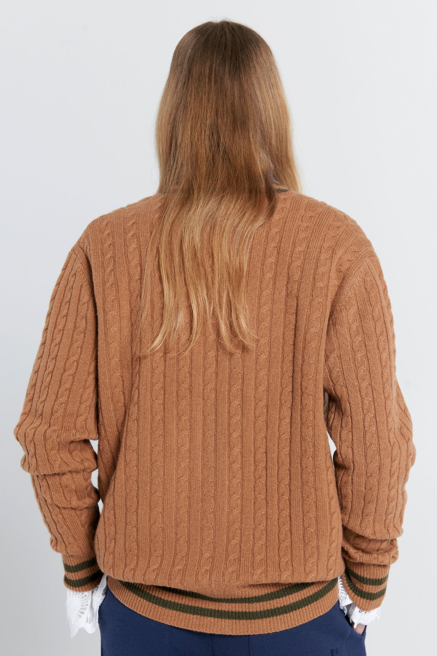 Collegiate Knit Cardigan Tan/Olive