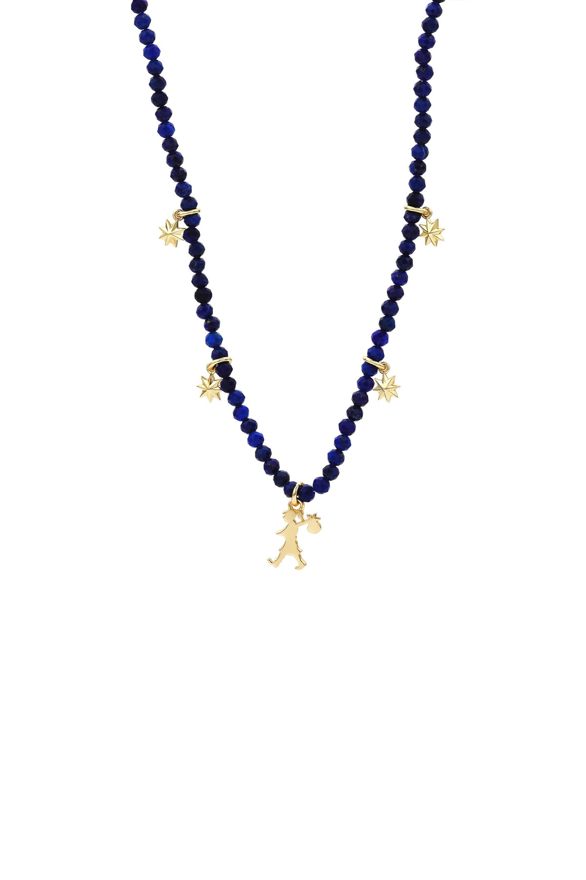 Lapis Charm Necklace Gold-Plated