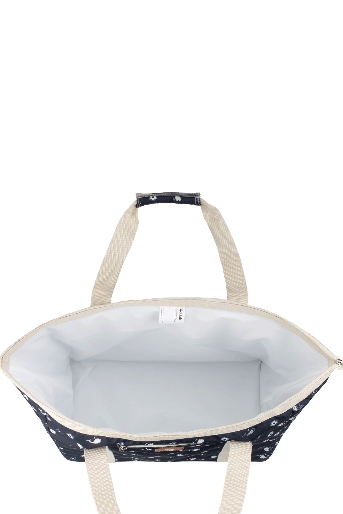 Tote Bag Floral Whale Navy