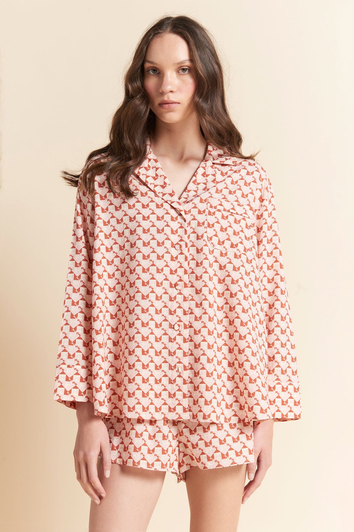 Monogram Tiles LS Boxer PJ Rose