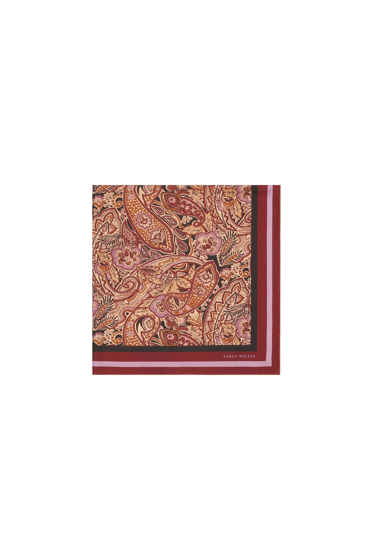 Paisley Classic Silk Scarf Burgundy Multi