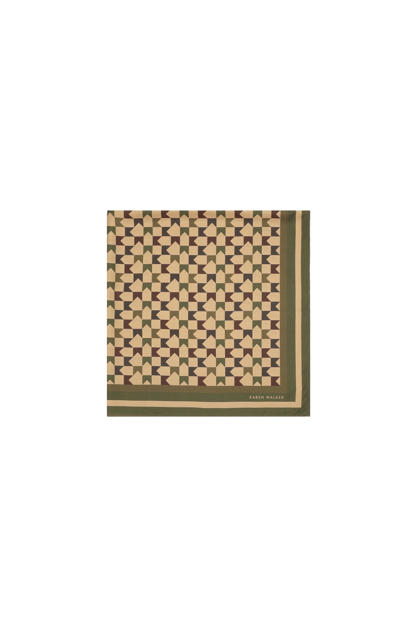 Monogram Large Check Classic Scarf Tan Multi