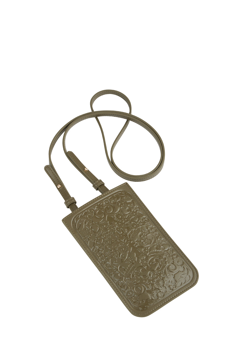 Filigree Phone Pouch Dark Olive