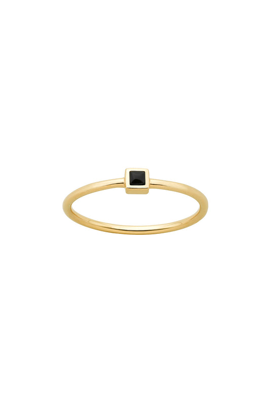 Fine Solar Ring Gold Onyx