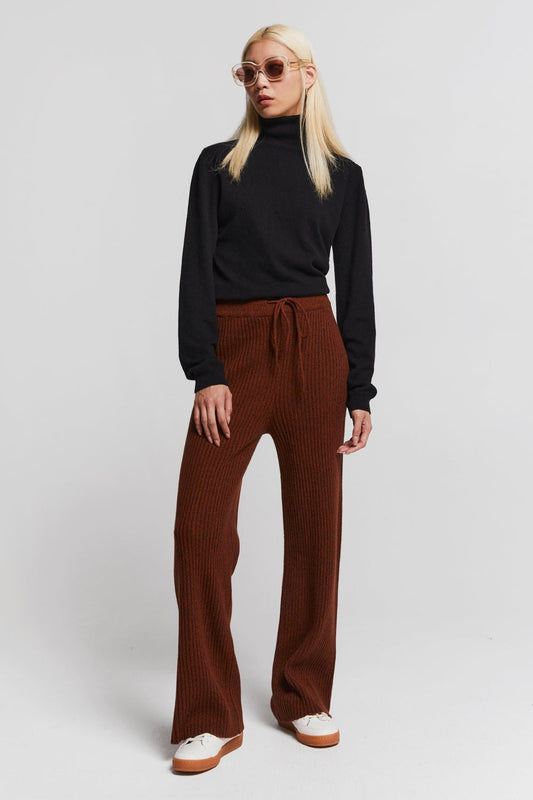 Frances Rib Pants Chestnut Marle