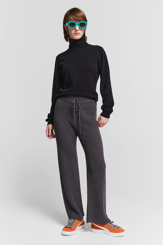 Frances Rib Pants Petite Charcoal