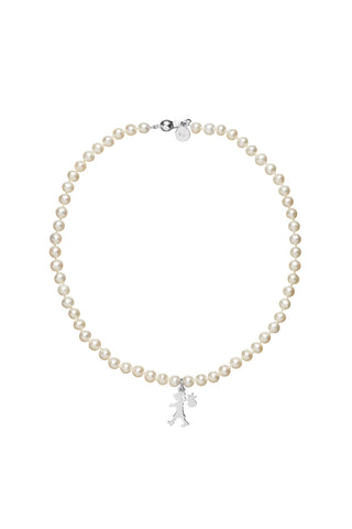 Girl with all the Pearls Necklace Silver