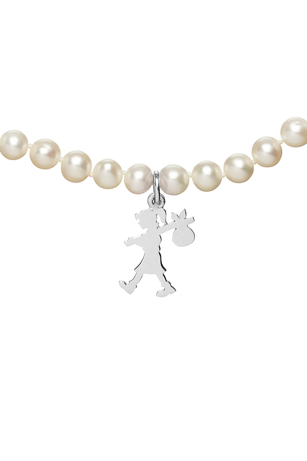 Girl with all the Pearls Necklace Silver