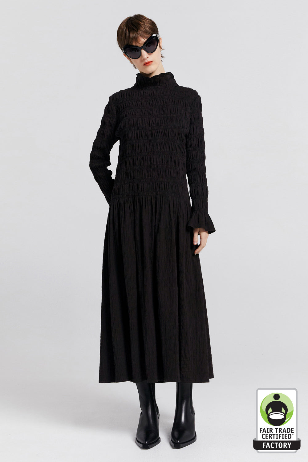 Keiko Organic Cotton Dress Black