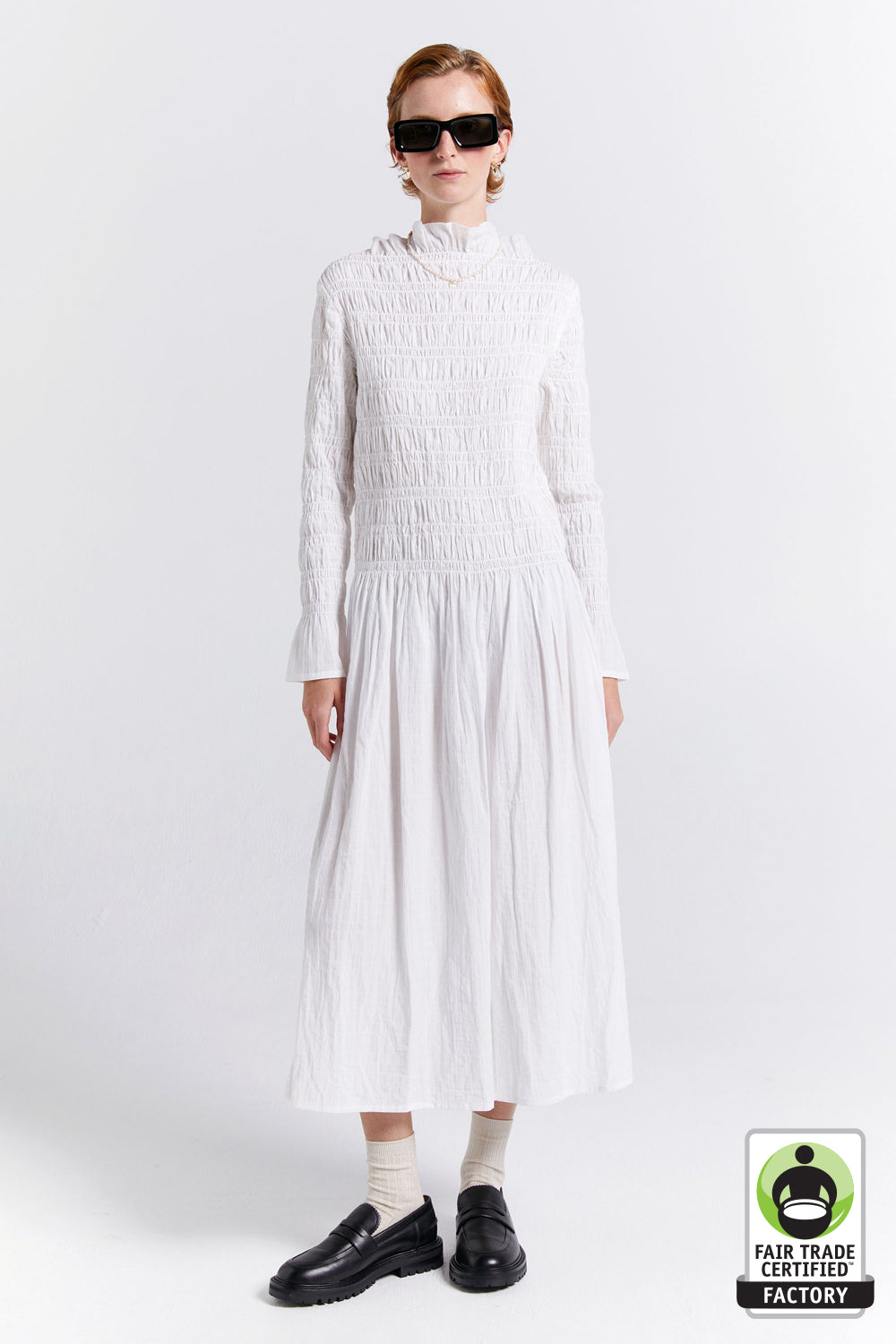 Keiko Organic Cotton Dress Off-White
