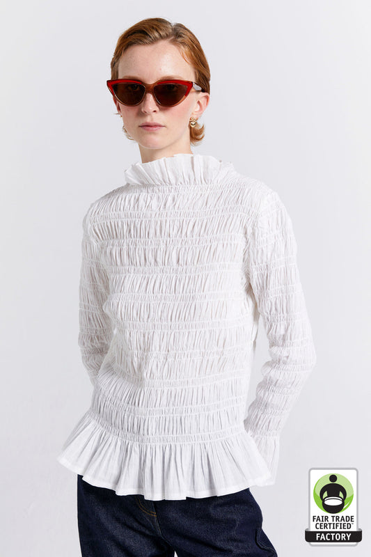 Keiko Organic Cotton Top Off-White