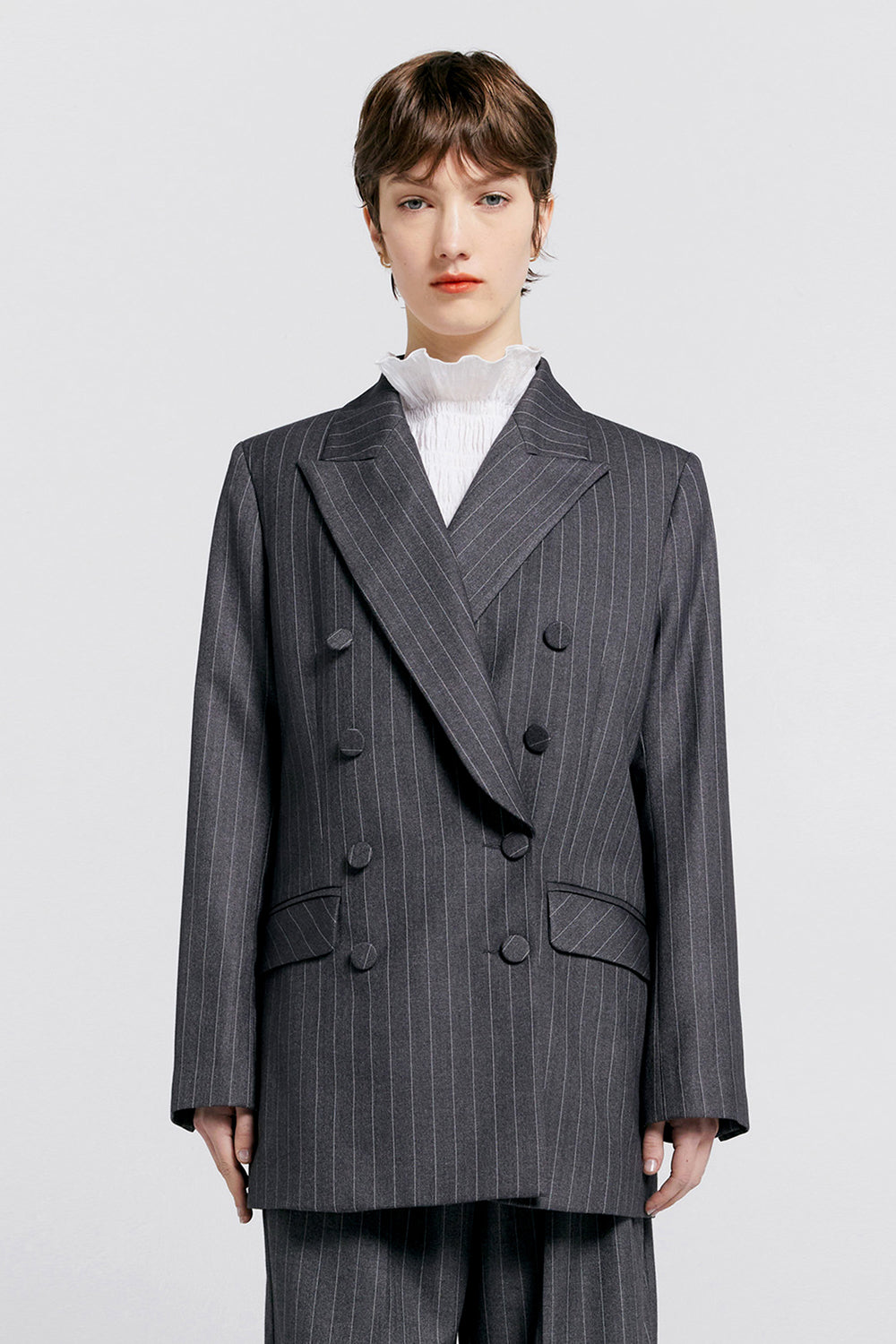 Kyoto Double Breasted Jacket Charcoal
