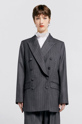 Kyoto Double Breasted Jacket Charcoal