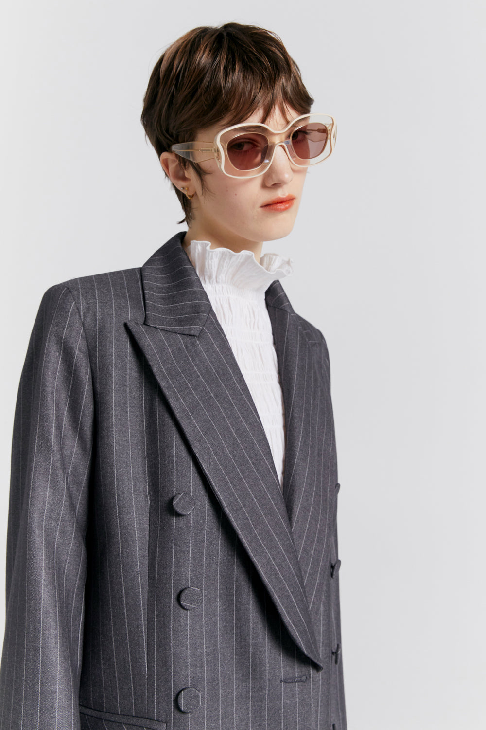 Kyoto Double Breasted Jacket Charcoal