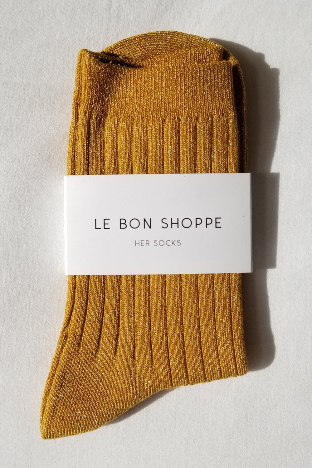 Her Socks Modal Lurex Mustard Glitter