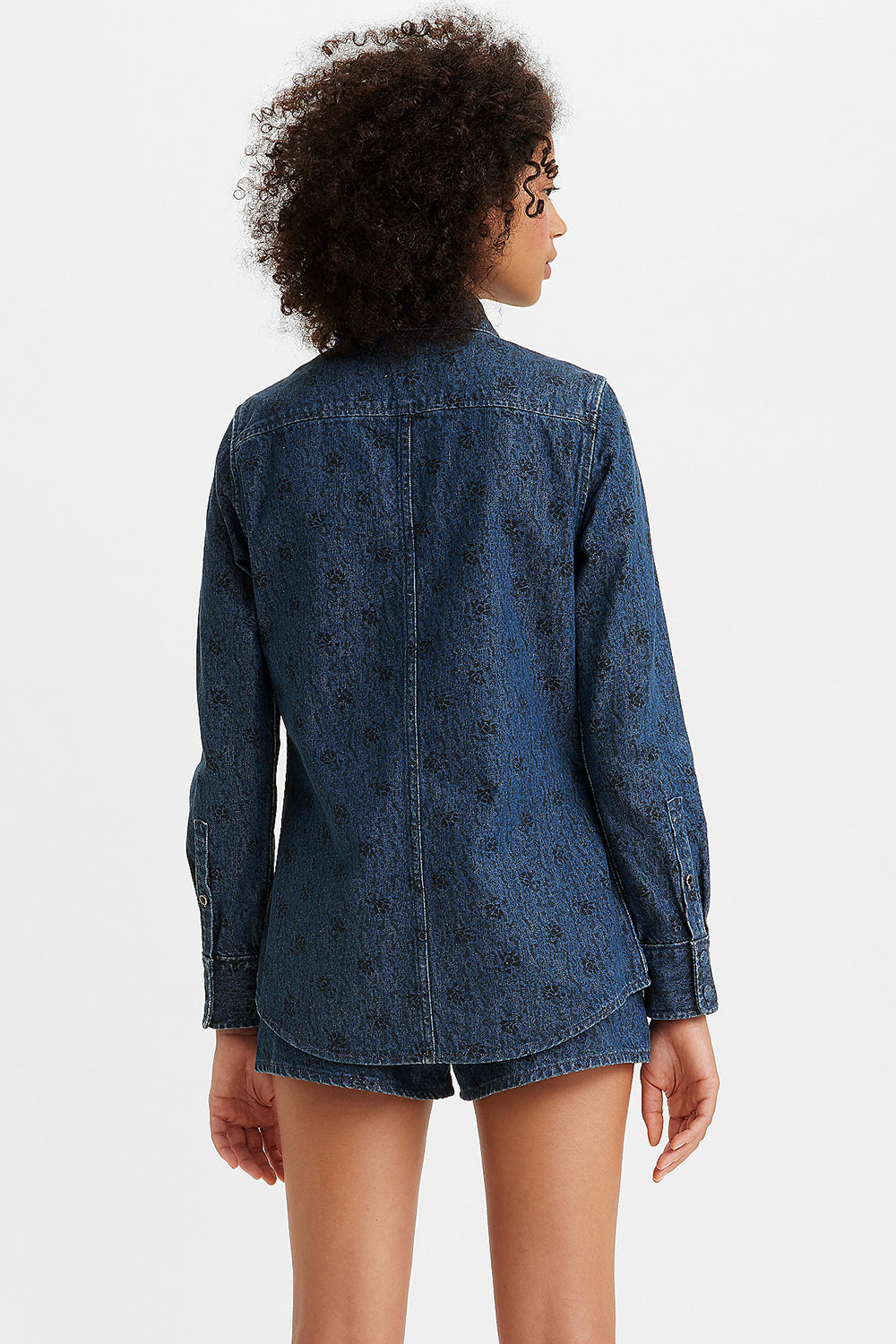 Wellthread® Petal Shirt Flowers in the Rain Denim