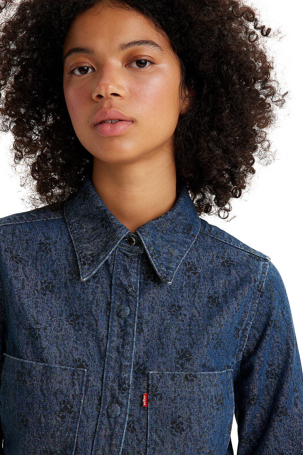 Wellthread® Petal Shirt Flowers in the Rain Denim