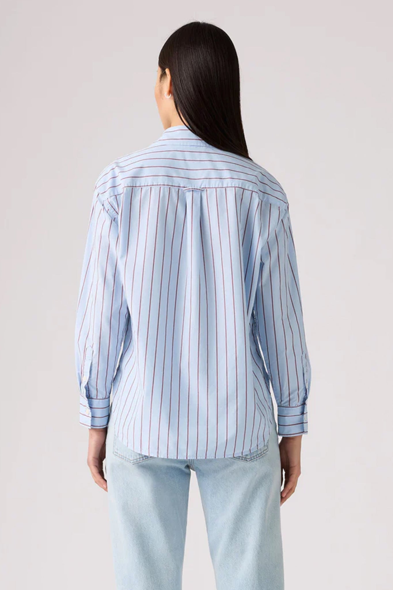 Harlie Boyfriend Shirt Hug Stripe Chambray Blue