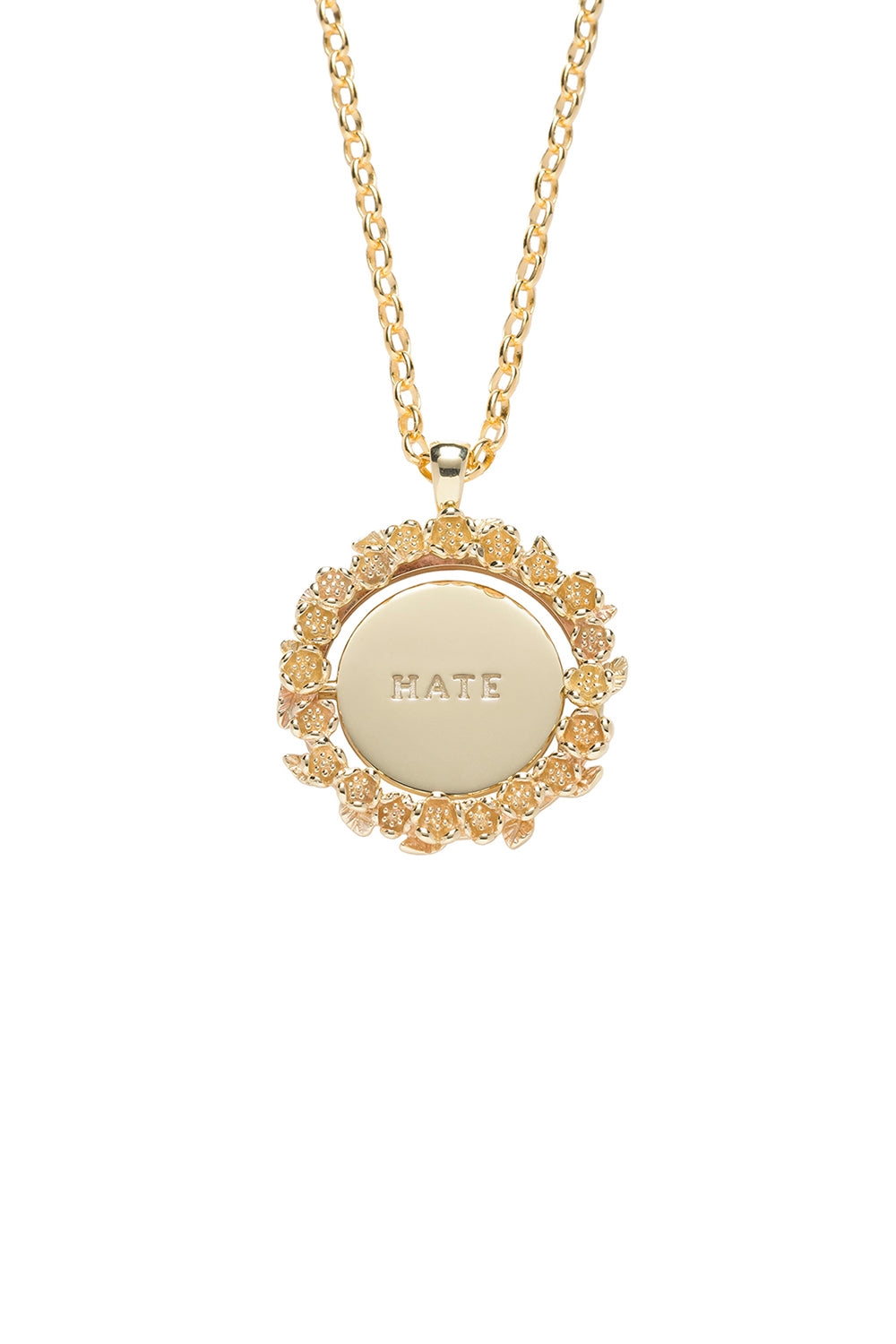 Love/Hate Mood Pendant Gold