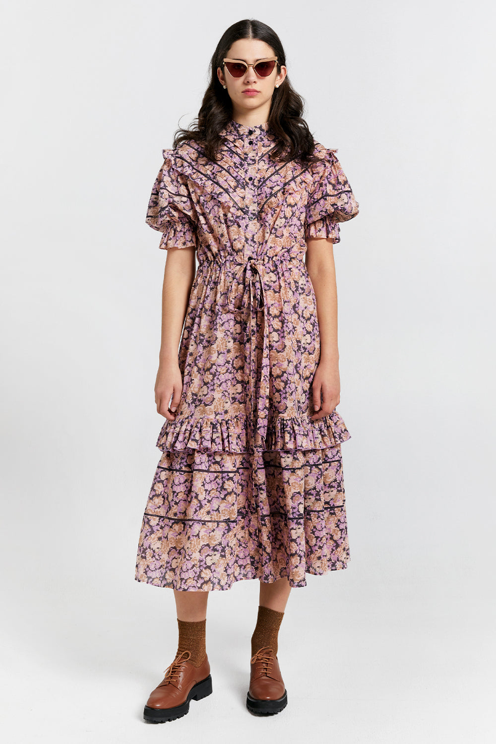 Margot Lace Up Chestnut