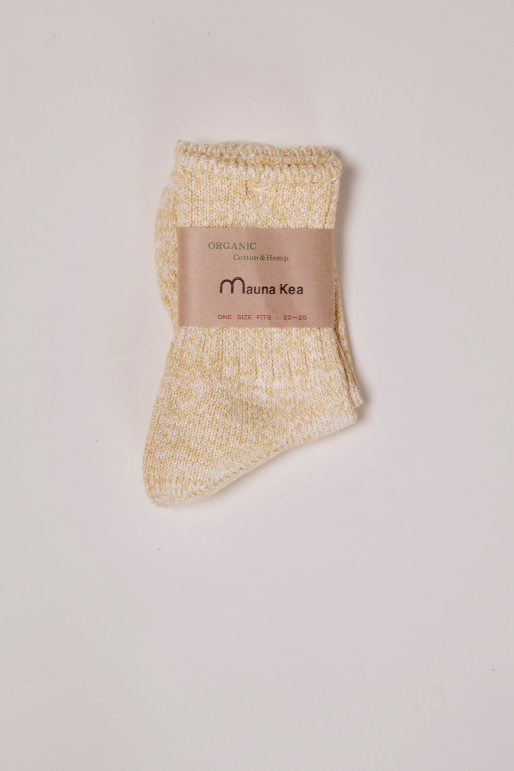 Organic Low Gauge Pastel Rib Socks Banana