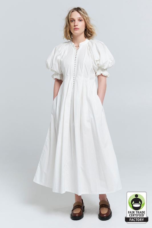 Melody Organic Cotton Dress Off White