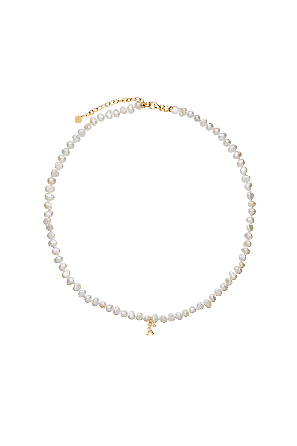 Mini Girl with Pearls Necklace Gold
