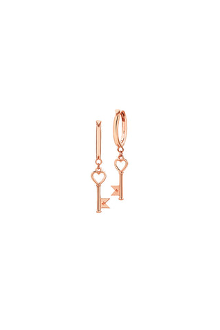 Monogram Key Earrings Rose Gold
