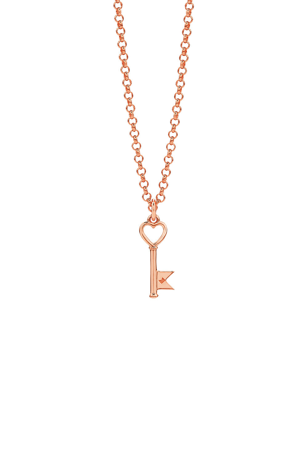 Monogram Key Necklace Rose Gold