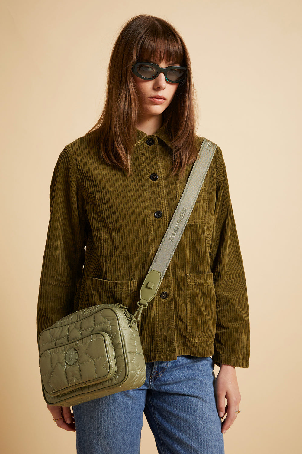 Monogram Quilted Large Camera Bag Sage